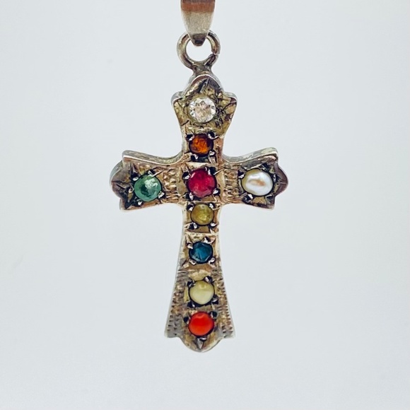 Sterling Silver Navrantha Cross Pendant and Woven Mesh Italian Chain 24” - Picture 3 of 16
